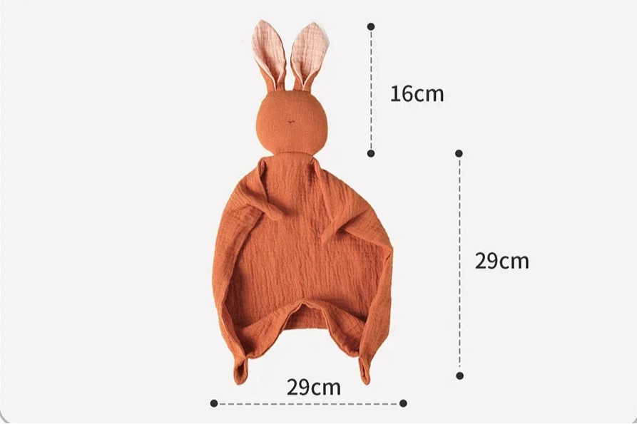Doudou Lapin Apaisant 100% Coton Mousseline pour Sommeil Serein de Bébé
