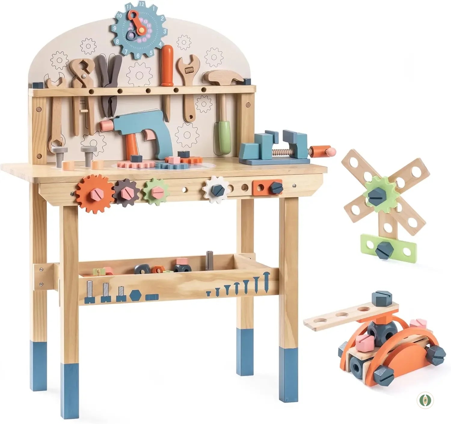 Robotime Robud - Établi en Bois Multifonctionnel - L'Atelier de Bricolage Idéal pour Enfant (3+ Ans)