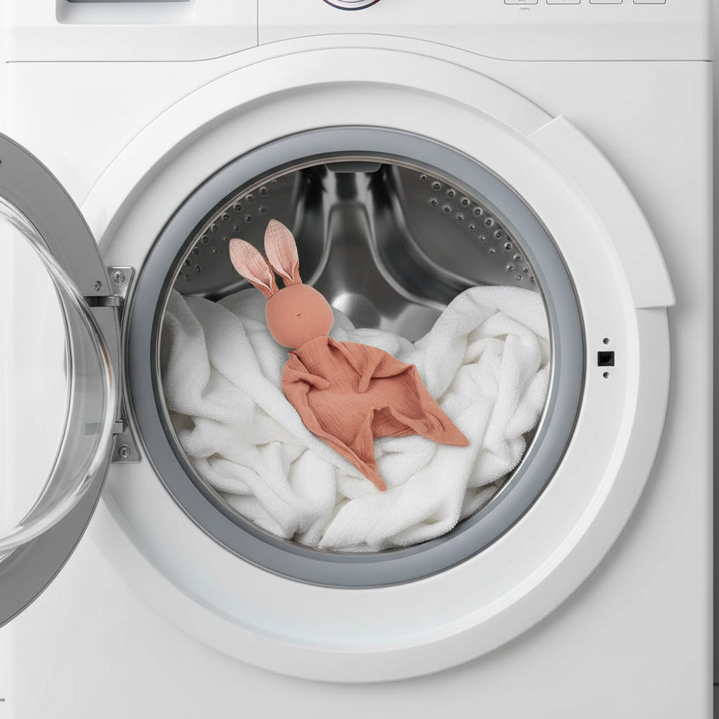 Doudou Lapin Apaisant 100% Coton Mousseline pour Sommeil Serein de Bébé