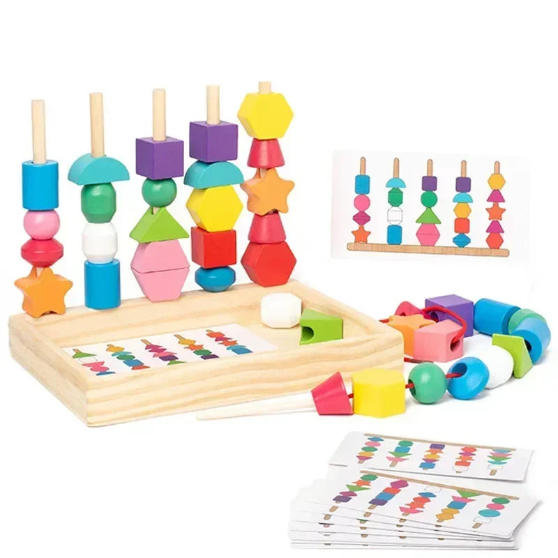 Kit d'Éveil Montessori 5 en 1 : Le Jouet en Bois Qui Développe les Compétences de Bébé (0-6 Ans)