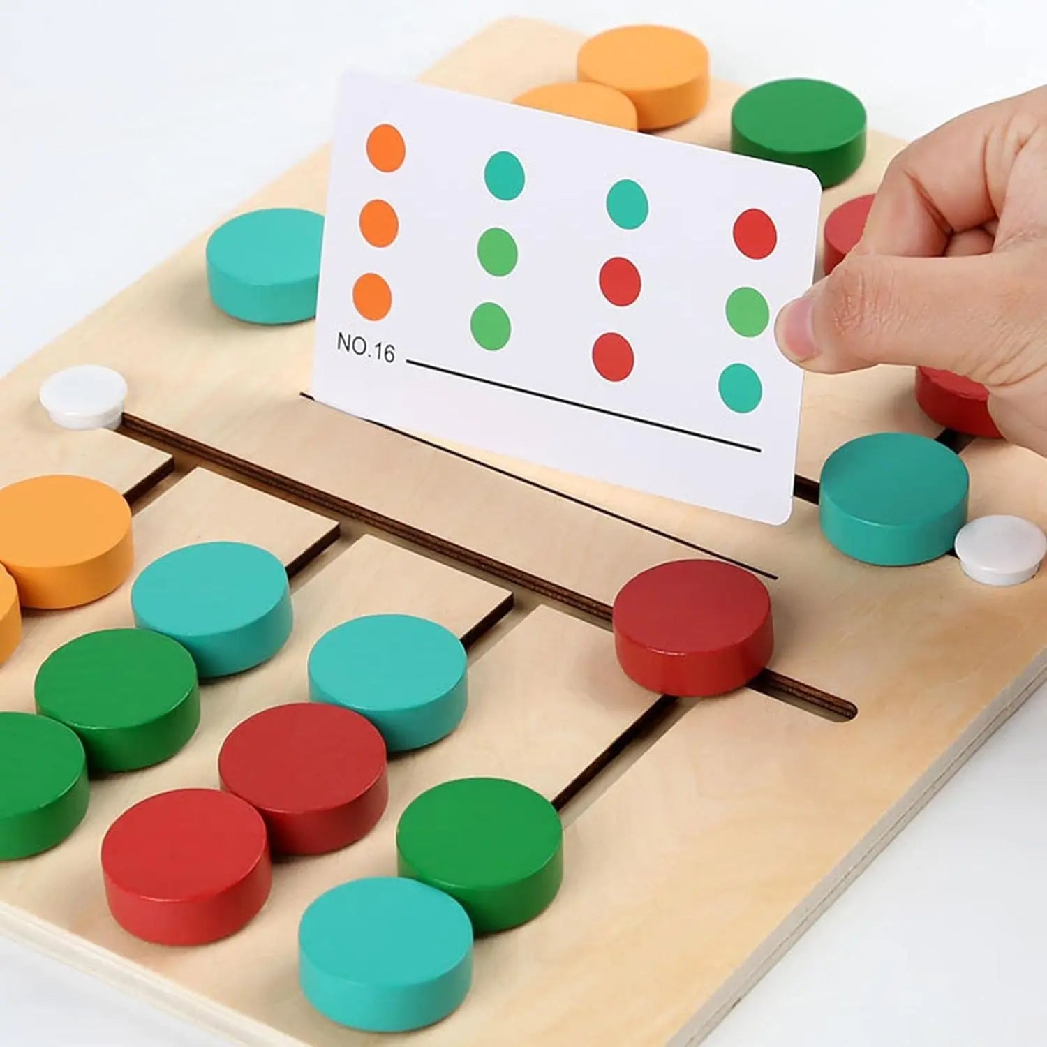 Jeu de Puzzle Coulissant en Bois Montessori pour Apprentissage des Couleurs