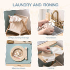 Robotime Robud - Ensemble de Cuisine & Électroménagers en Bois 3-en-1 (Four, Frigo, Lave-Linge) - Jouet d'Imitation Premium Bleu