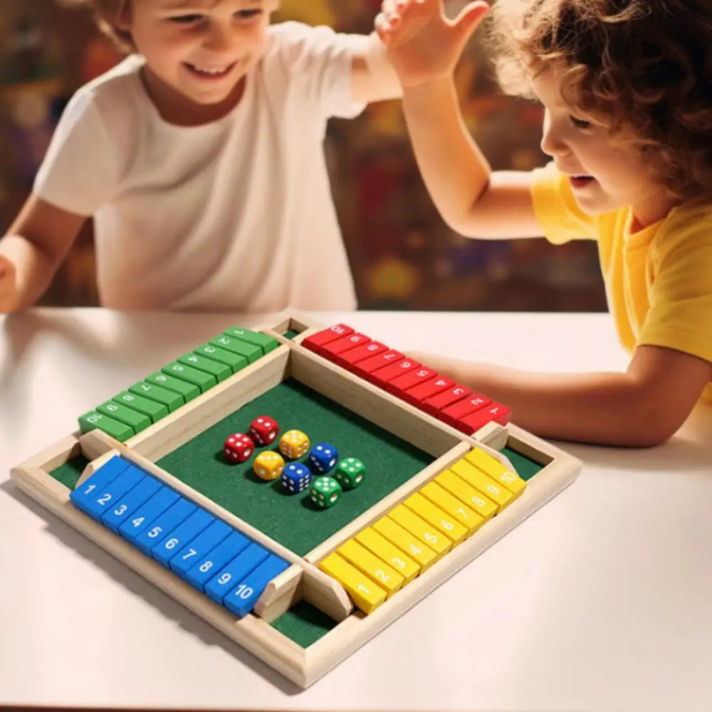 Le Jeu de Dés en Bois Shut The Box pour 4 Joueurs | Soirées Famille Inoubliables