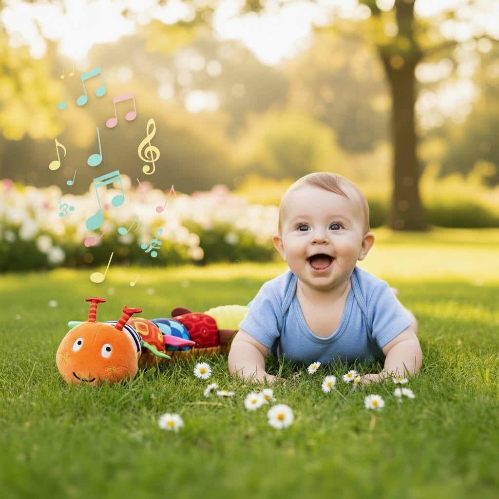 Animal Musicale Sensorielle en Peluche pour Bébé : Éveil et Croissance