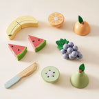 Robotime Robud - Cuisine en Bois Classique : Jeu d'Imitation Éducatif avec Fruits & Légumes à Couper