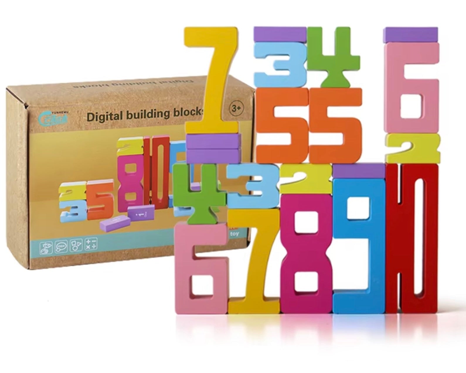 Blocs de Construction Montessori en Bois Naturel - Jeu Éducatif et Empilable pour l'Éveil des Enfants