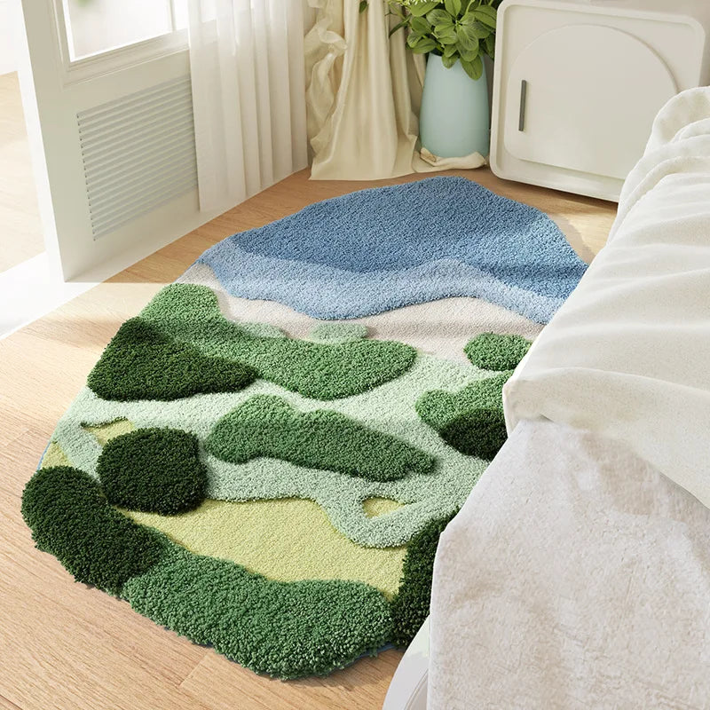 Tapis Mousse Forêt Premium - Tapis Moelleux Décor Chambre 3D