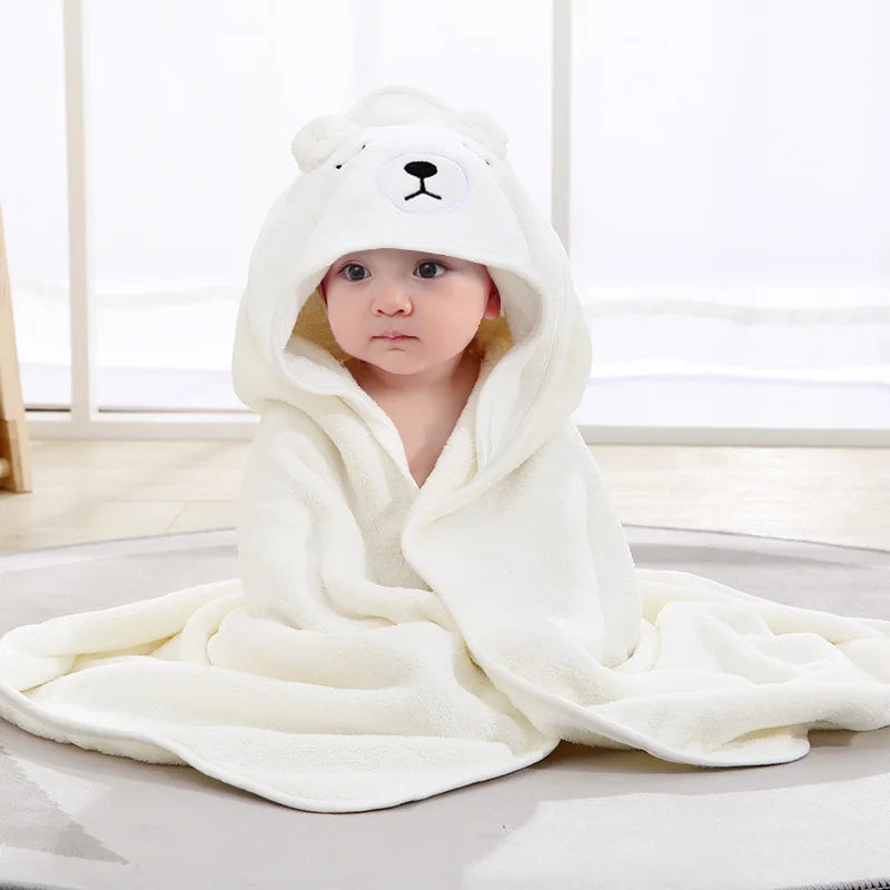 Peignoir de Bain Bébé à Capuche Ultra-Doux - L'Animal Câlin pour un Séchage Rapide