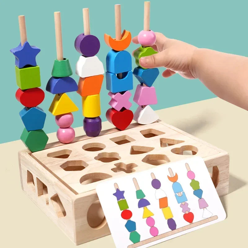Kit d'Éveil Montessori 5 en 1 : Le Jouet en Bois Qui Développe les Compétences de Bébé (0-6 Ans)
