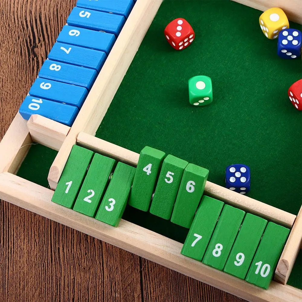 Le Jeu de Dés en Bois Shut The Box pour 4 Joueurs | Soirées Famille Inoubliables