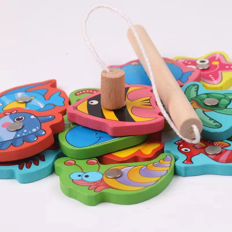 Jouet d'Éveil en Bois : Jeu de Pêche Magnétique pour Bébés et Enfants (2-5 Ans)