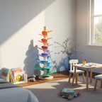 Arbre Musical Arc-en-Ciel en Bois Montessori | Éveil Sensoriel & Créatif