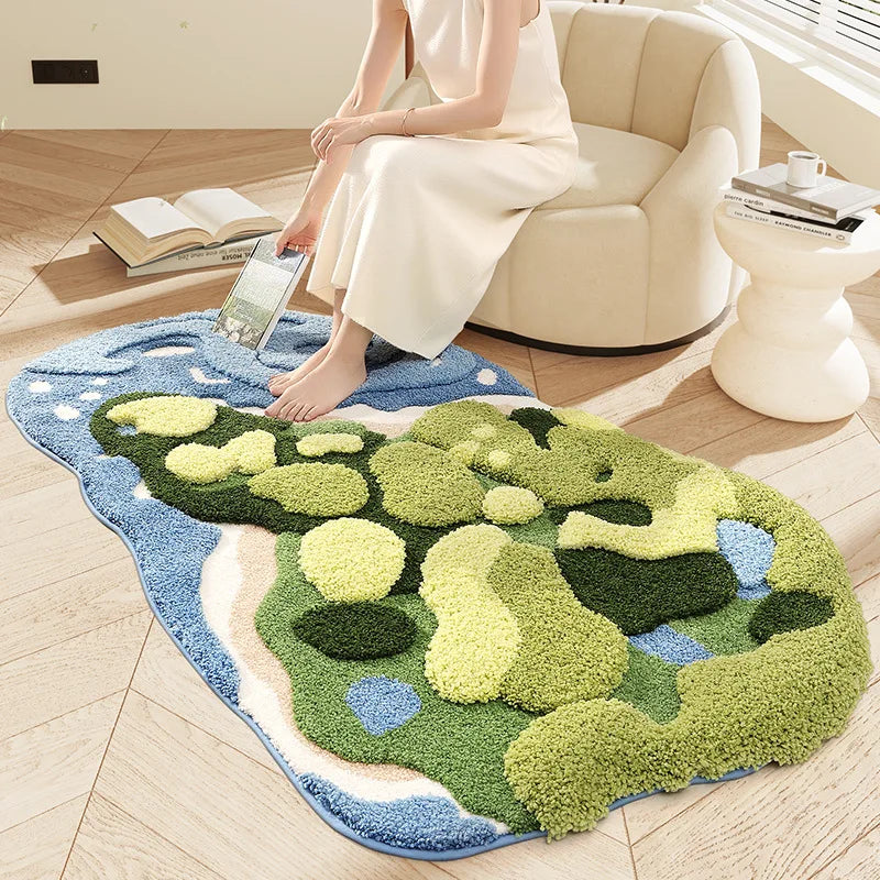 Tapis Mousse Forêt Premium - Tapis Moelleux Décor Chambre 3D