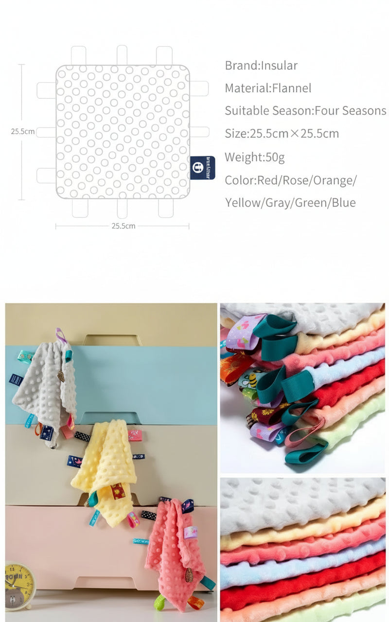 Serviette d'Apaisement Doudou en Peluche Douce pour Bébé