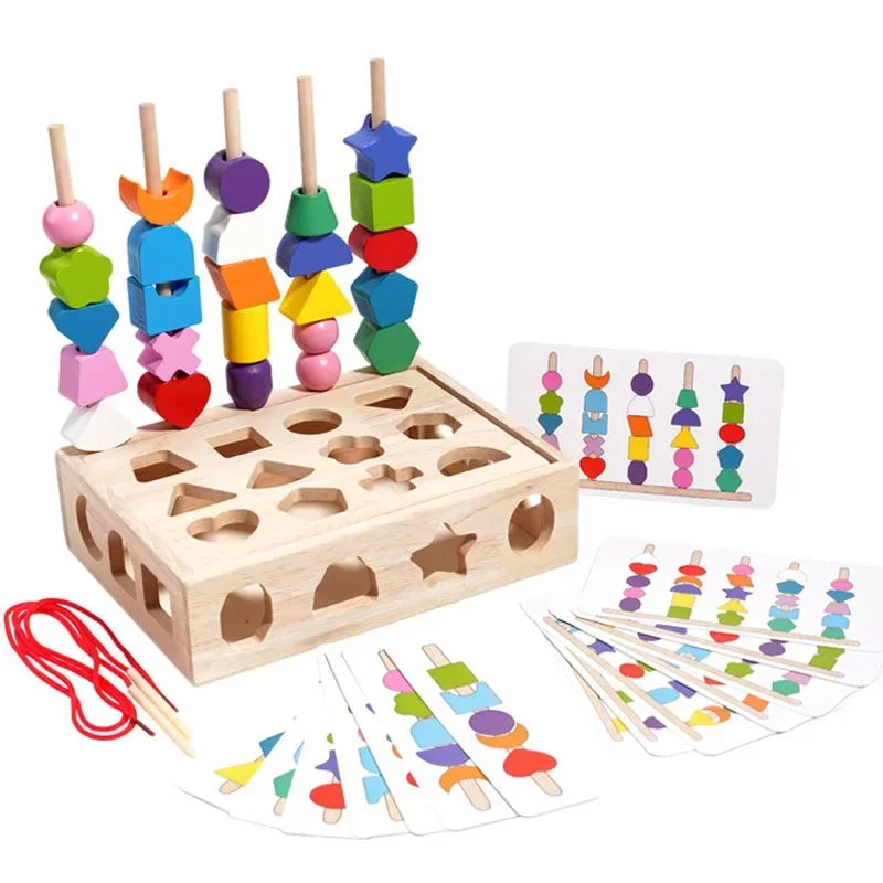 Kit d'Éveil Montessori 5 en 1 : Le Jouet en Bois Qui Développe les Compétences de Bébé (0-6 Ans)