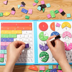 Jeu de Fractions Magnétiques Montessori en Bois - Apprendre les Maths en S'amusant