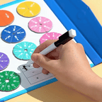 Jeu de Fractions Magnétiques Montessori en Bois - Apprendre les Maths en S'amusant