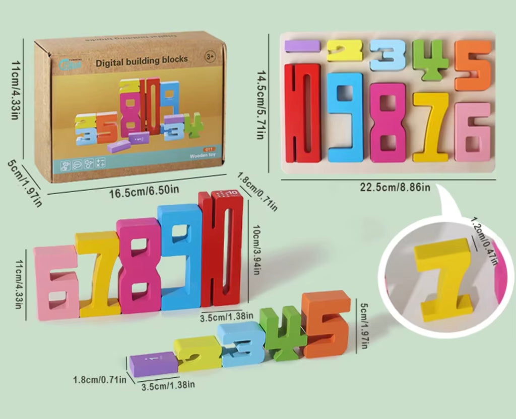 Blocs de Construction Montessori en Bois Naturel - Jeu Éducatif et Empilable pour l'Éveil des Enfants